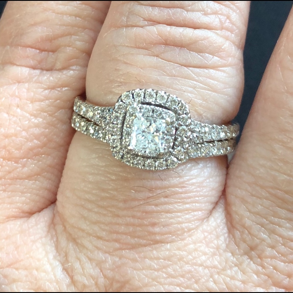 sold - Neil Lane double halo bridal ring set